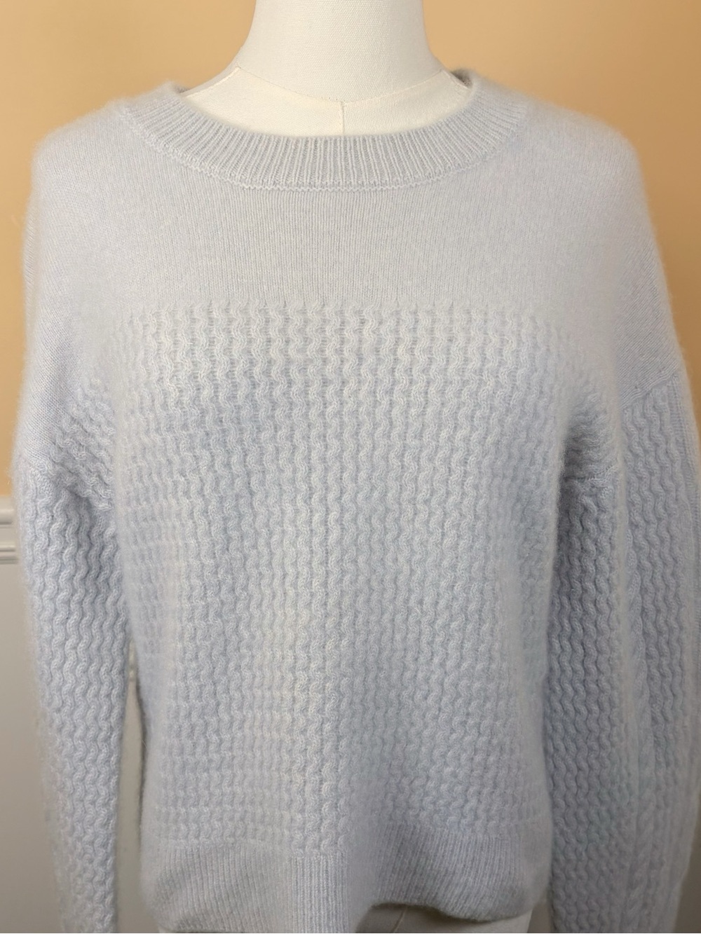 ❄️ The Cashmere Project 100% Cashmere Cable Knit Sweater L Silver Gray